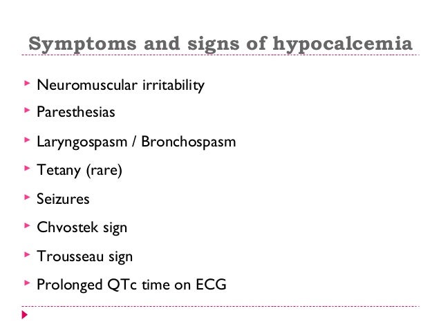 signs of hypocalcemia signs of hypocalcemia